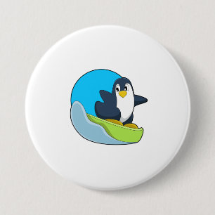 Penguin as Snowboarder with Sonowboard.PNG 7.5 Cm Round Badge