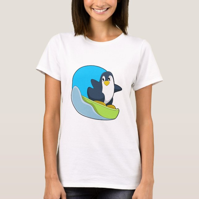 Penguin as Snowboarder with Sonowboard.PNG T-Shirt (Front)