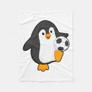 Penguin As Soccer Player With Soccer Ball T Shirt Fleece Blanket