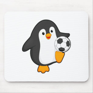 Penguin As Soccer Player With Soccer Ball T Shirt Mouse Mat