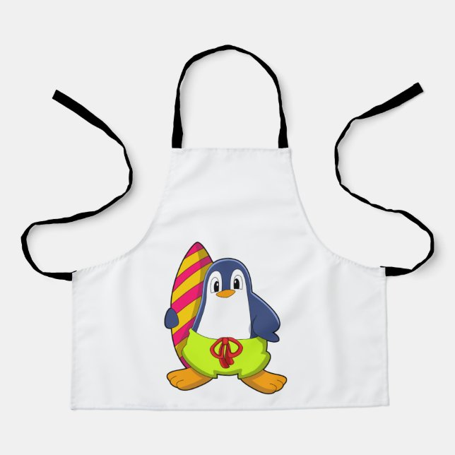 Penguin as Surfer with Surfboard Apron (Front)