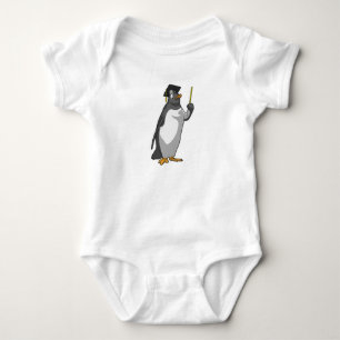 Penguin as Teacher with Pointer Baby Bodysuit