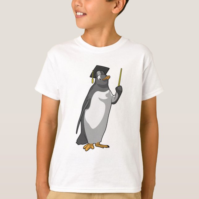 Penguin as Teacher with Pointer T-Shirt (Front)