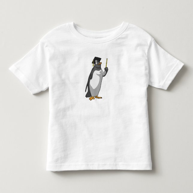Penguin as Teacher with Pointer Toddler T-Shirt (Front)