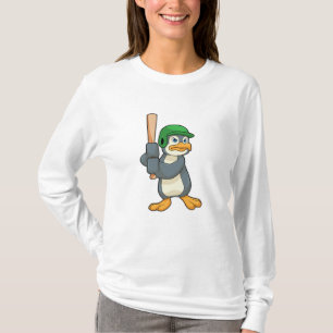Penguin at Baseball with Baseball bat & Helmet T-Shirt
