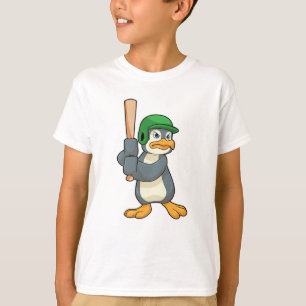 Penguin at Baseball with Baseball bat & Helmet T-Shirt