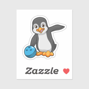 Penguin at Bowling with Bowling ball