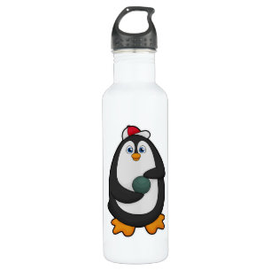 Penguin at Bowling with Bowling ball 710 Ml Water Bottle