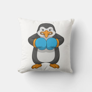 Penguin at Boxing with Boxing gloves Cushion