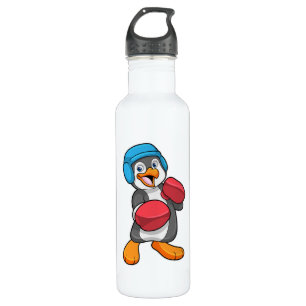 Penguin at Boxing with Boxing gloves & Helmet 710 Ml Water Bottle