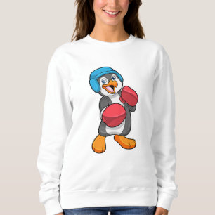 Penguin at Boxing with Boxing gloves & Helmet Sweatshirt
