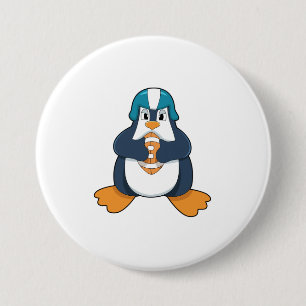 Penguin at Football Sports 7.5 Cm Round Badge
