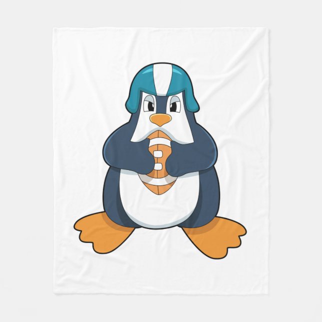 Penguin at Football Sports Fleece Blanket (Front)