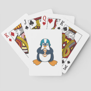 Penguin at Football Sports Playing Cards