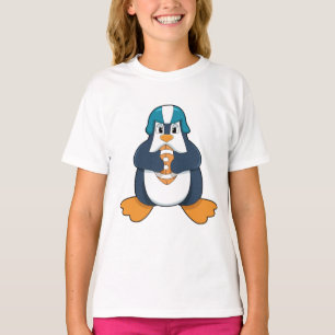 Penguin at Football Sports T-Shirt