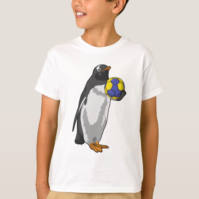Penguin at Handball Sports T-Shirt (Front)