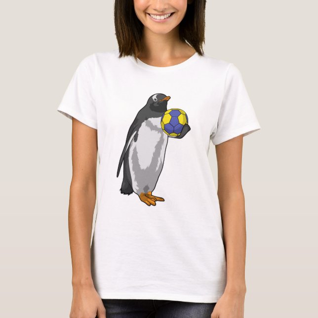 Penguin at Handball Sports T-Shirt (Front)