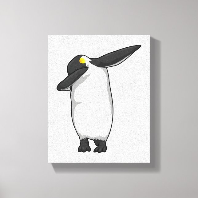 Penguin at Hip Hop Dance Dab Canvas Print (Front)
