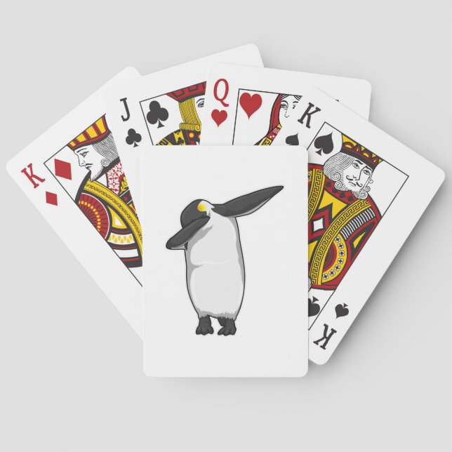 Penguin at Hip Hop Dance Dab Playing Cards (Back)