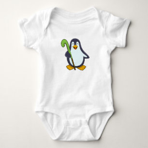 Penguin at Hockey with Hockey bat Baby Bodysuit