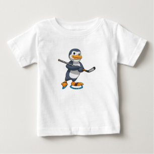 Penguin at Ice hockey with Ice hockey stick Baby T-Shirt