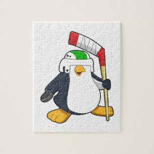 Penguin at Ice hockey with Ice hockey stick Jigsaw Puzzle
