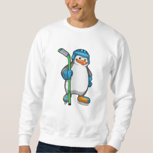 Penguin at Ice hockey with Ice hockey stick Sweatshirt