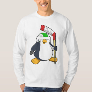 Penguin at Ice hockey with Ice hockey stick T-Shirt