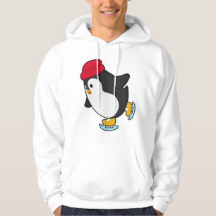 Penguin at Ice skating with Hat Hoodie