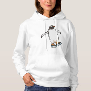 Penguin at Ice skating with Ice skates Hoodie