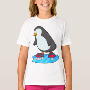 Penguin at Ice skating with Ice skates T-Shirt