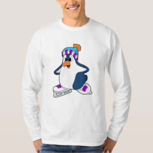 Penguin at Ice skating with Ice skates T-Shirt