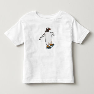 Penguin at Ice skating with Ice skates Toddler T-Shirt
