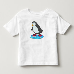 Penguin at Ice skating with Ice skates Toddler T-Shirt