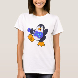 Penguin at Music with Guitar T-Shirt