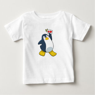 Penguin at Poker with Poker cards Baby T-Shirt