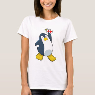 Penguin at Poker with Poker cards T-Shirt