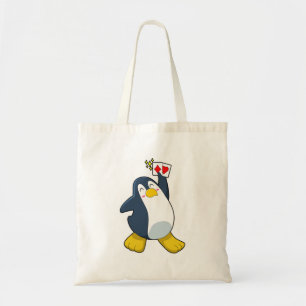 Penguin at Poker with Poker cards Tote Bag