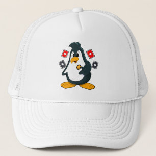 Penguin at Poker with Poker cards Trucker Hat