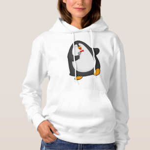 Penguin at Singing with Microphone & Tie Hoodie