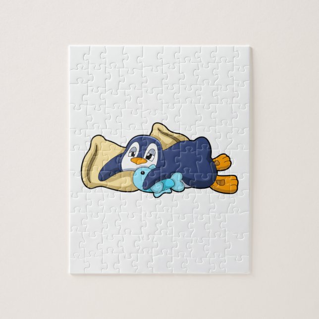 Penguin at Sleeping with Pillow Jigsaw Puzzle (Vertical)