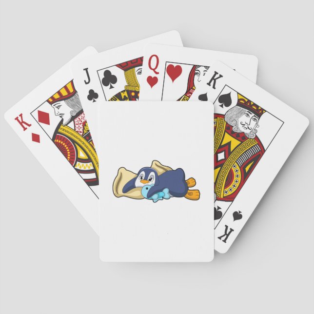 Penguin at Sleeping with Pillow Playing Cards (Back)