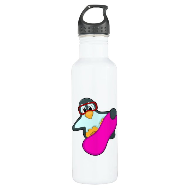 Penguin at Snowboard Sports & Ski goggles 710 Ml Water Bottle (Front)