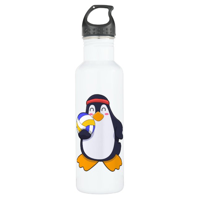 Penguin at Volleyball Sports 710 Ml Water Bottle (Front)