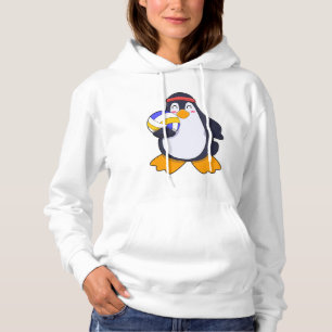 Penguin at Volleyball Sports Hoodie