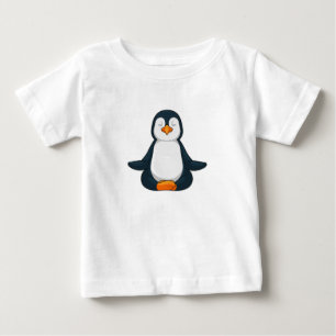 Penguin at Yoga Fitness in Sitting Baby T-Shirt