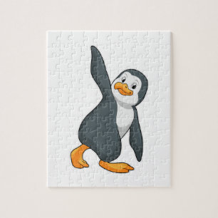 Penguin at Yoga Stretching exercise Jigsaw Puzzle