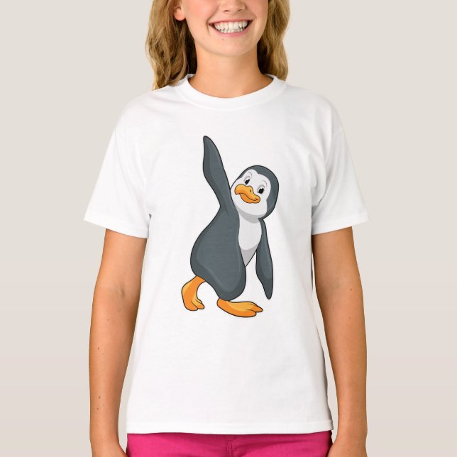 Penguin at Yoga Stretching exercise T-Shirt (Front)