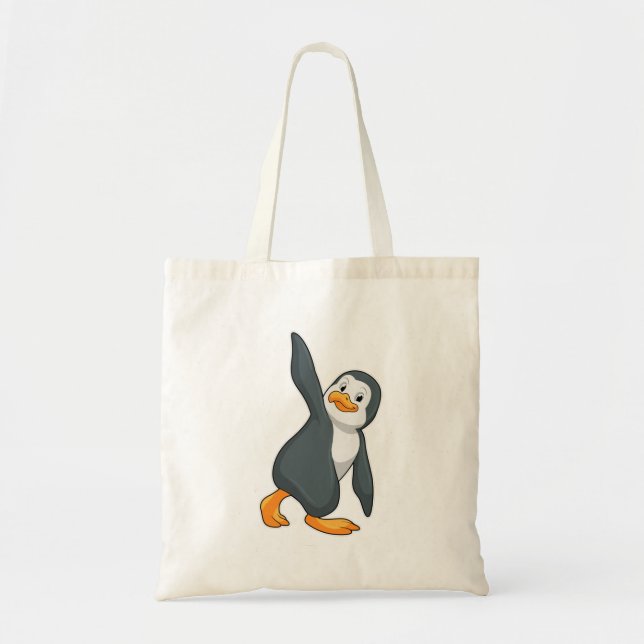 Penguin at Yoga Stretching exercise Tote Bag (Front)