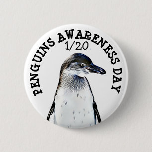 Penguin Awareness Day January 21st Holidays 6 Cm Round Badge